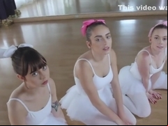 New spying instructor fucks ballerina teens in foursome