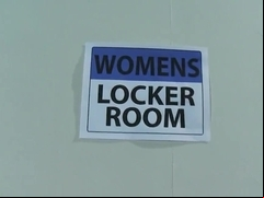 Bridgette B got stock in the locker room